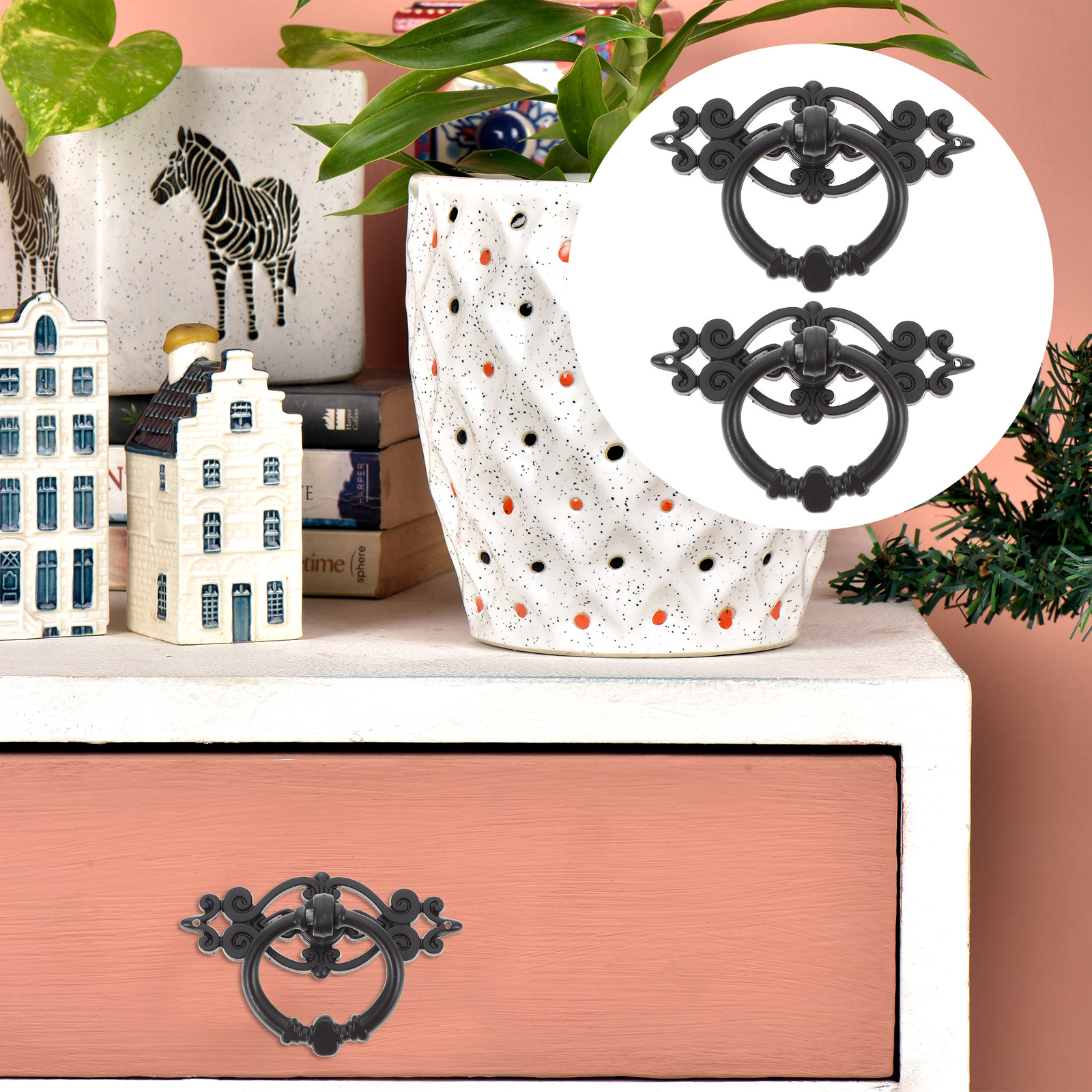 Furniture Hardware Drop Pulls - 6Pcs Retro Cabinet Pulls Drawer Ring