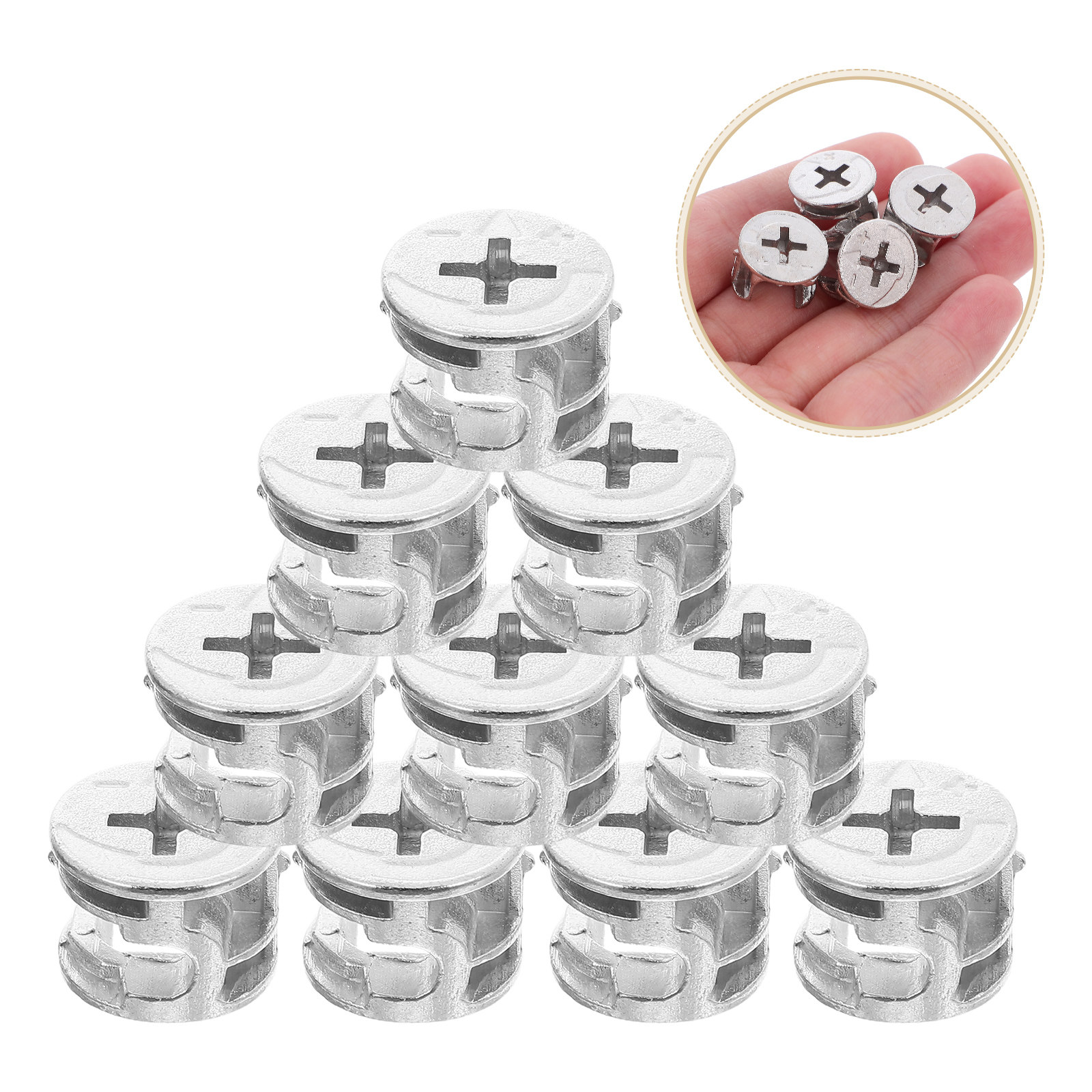 Furniture Hardware Cam Lock - 20Pcs Camlock Nut Furniture Connectors Three-in-One