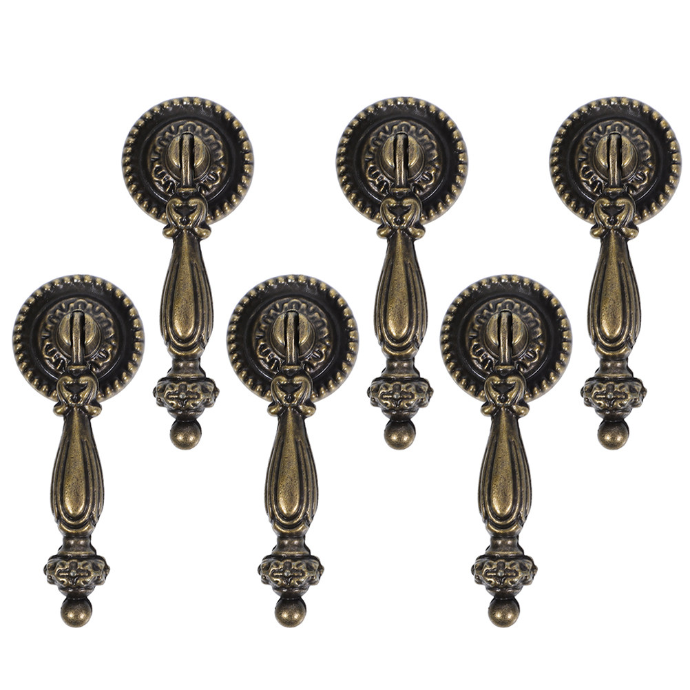 Furniture Hardware Drop Pulls - 6Pcs Vintage Bronze Cabinet Pulls Tear