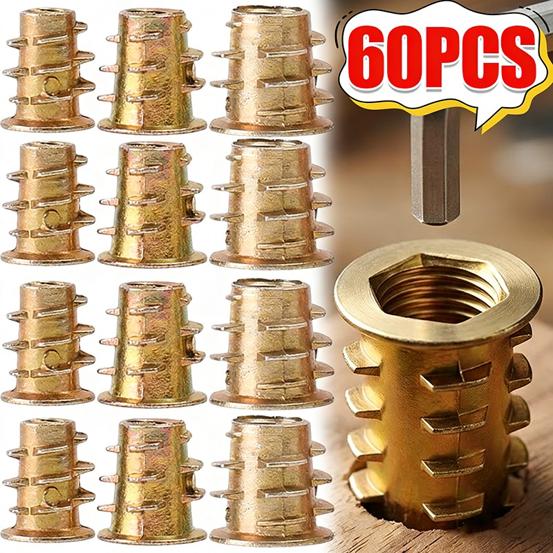 20/60pcs Zinc Alloy Thread Ins - Furniture Hardware Threaded Inserts recensione e prezzo