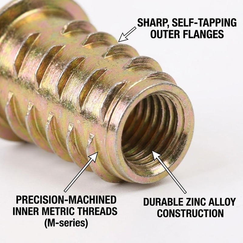 20/60pcs Zinc Alloy Thread Ins - Furniture Hardware Threaded Inserts recensione e prezzo