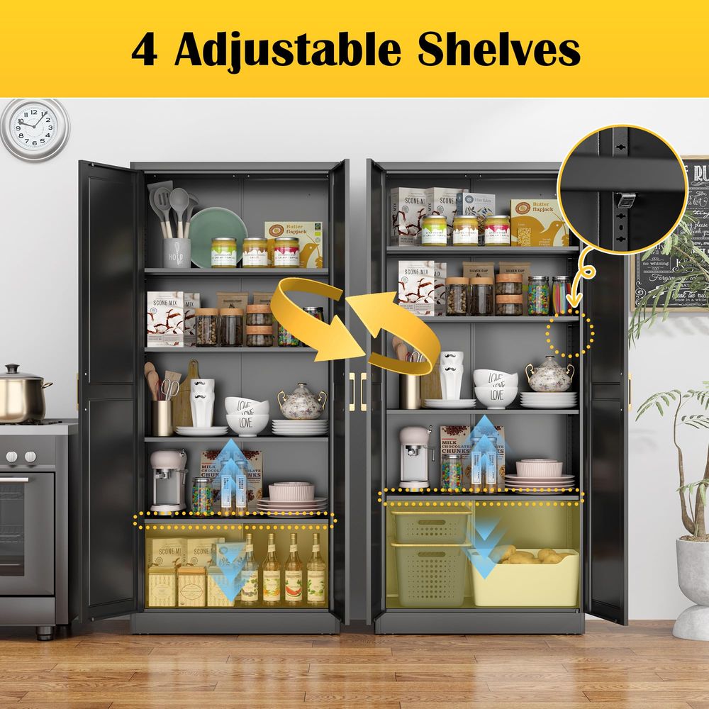 Pantry Cabinet,71Black Metal P - Furniture Hardware Gold recensione e prezzo