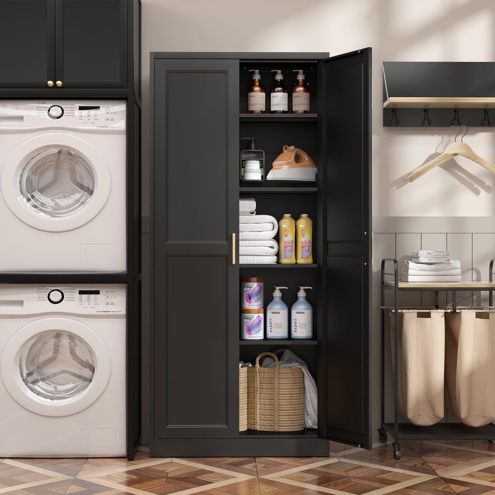 Pantry Cabinet,71Black Metal P - Furniture Hardware Gold recensione e prezzo