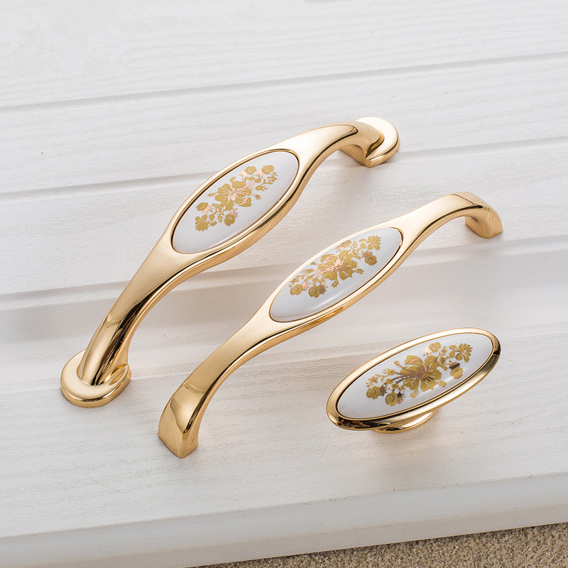 European Gold Flower Ceramic H - Furniture Hardware Gold recensione e prezzo
