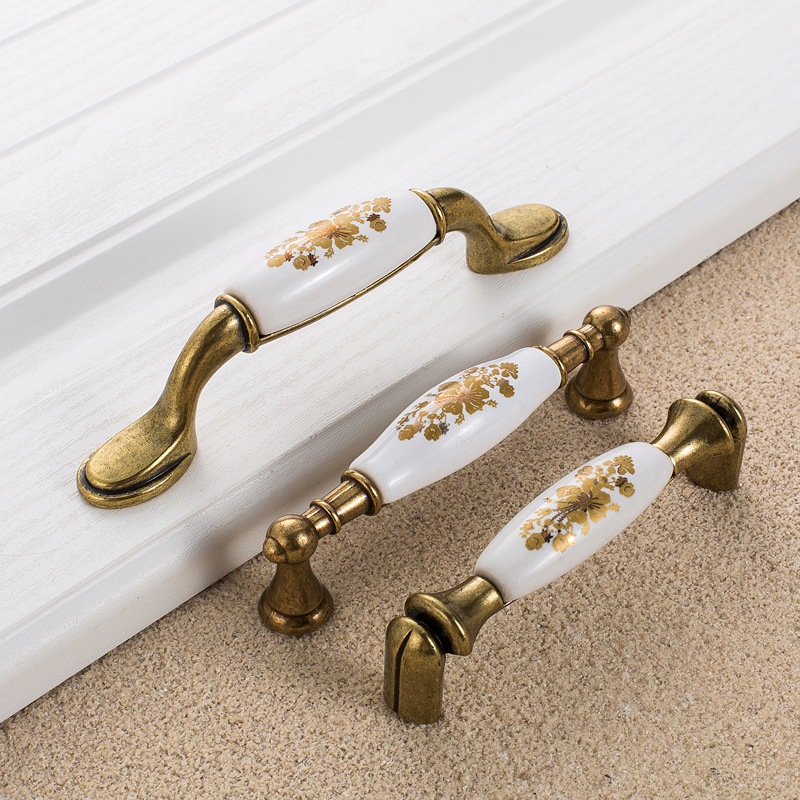 European Gold Flower Ceramic H - Furniture Hardware Gold recensione e prezzo