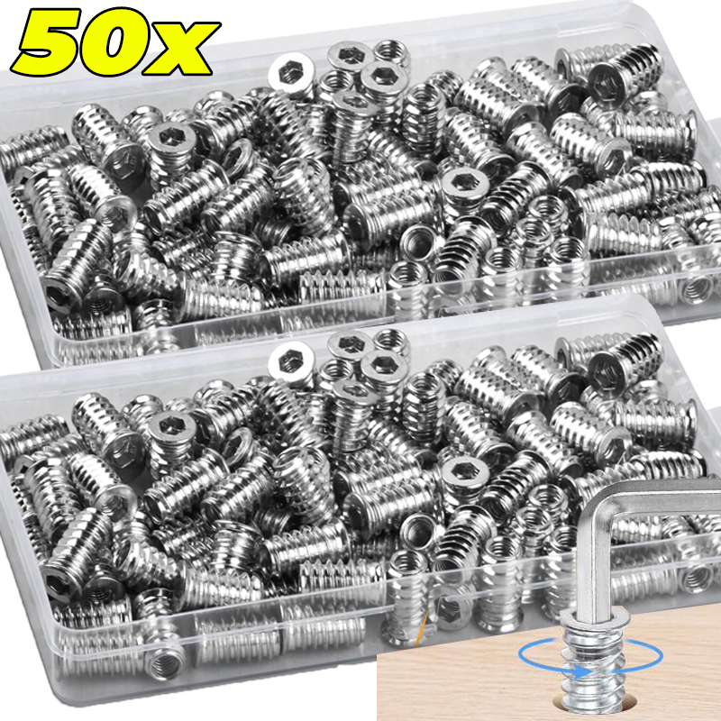 10/50x Threaded Inserts Wood I - Furniture Hardware Threaded Inserts recensione e prezzo