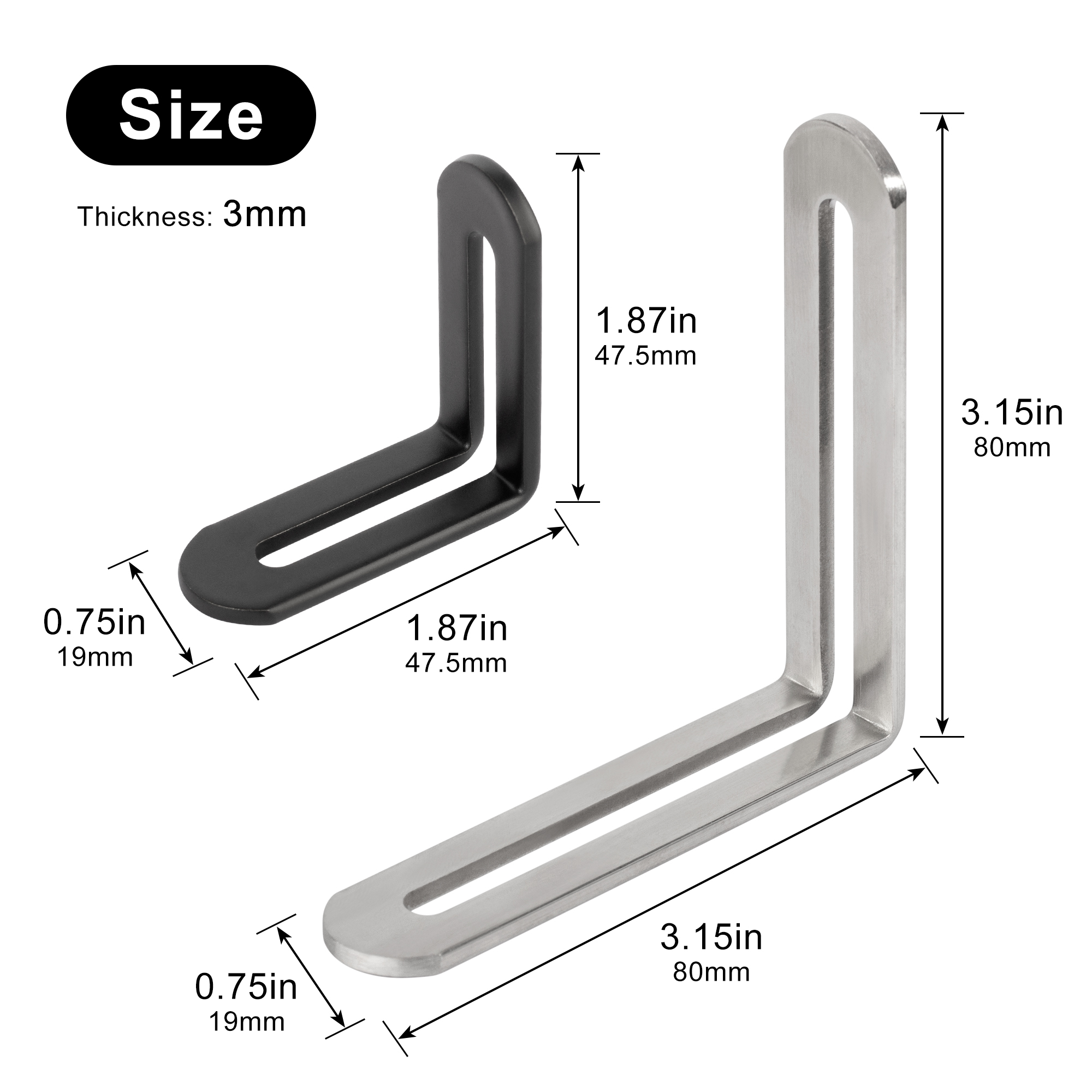 2pcs Corner Brackets Stainless - Shelf Peg Support recensione e prezzo
