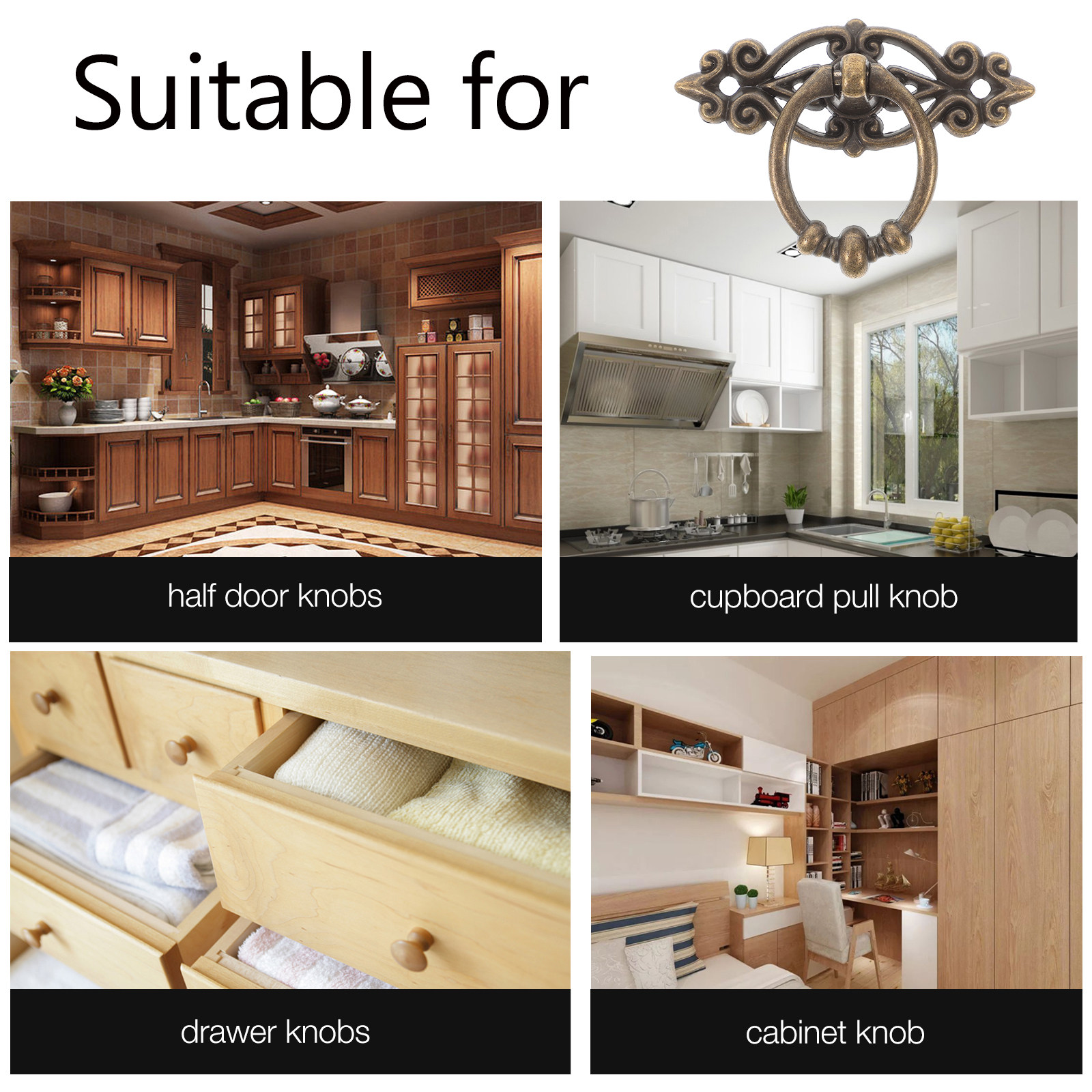 6Pcs Vintage Drop Bail Drawer  - Furniture Hardware Drop Pulls recensione e prezzo