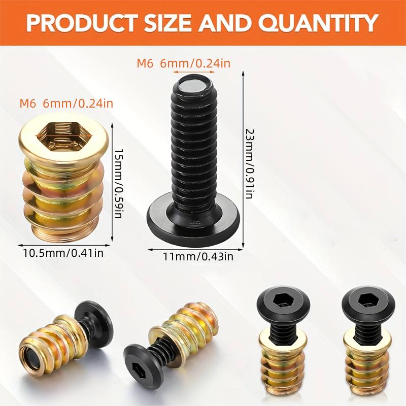 10PCS Threaded Inserts Nut Com - Furniture Hardware Threaded Inserts recensione e prezzo