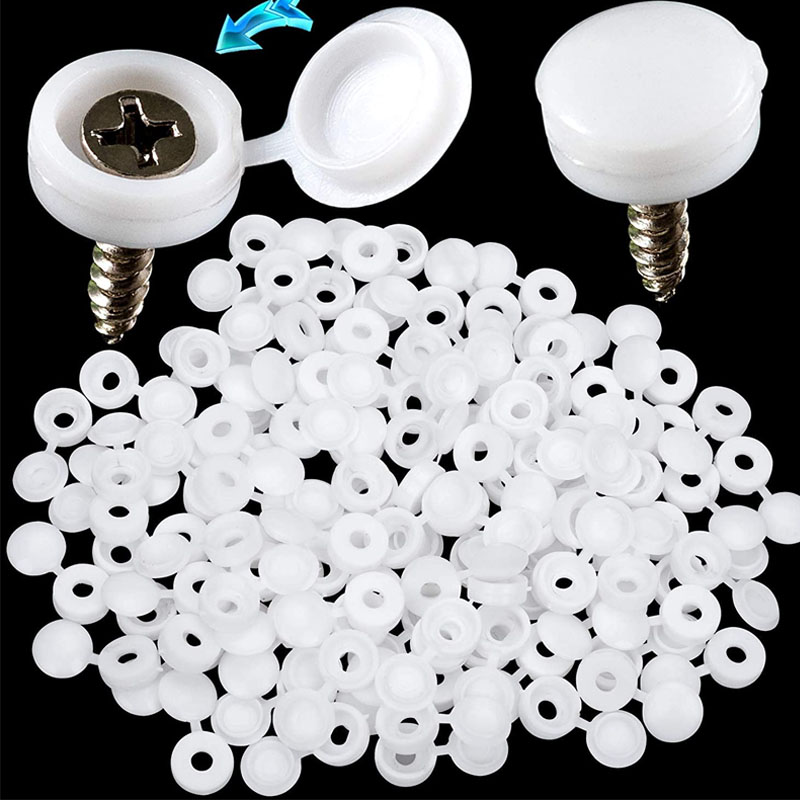 White Hinged Plastic Screw Cap - Furniture Hardware Screws recensione e prezzo
