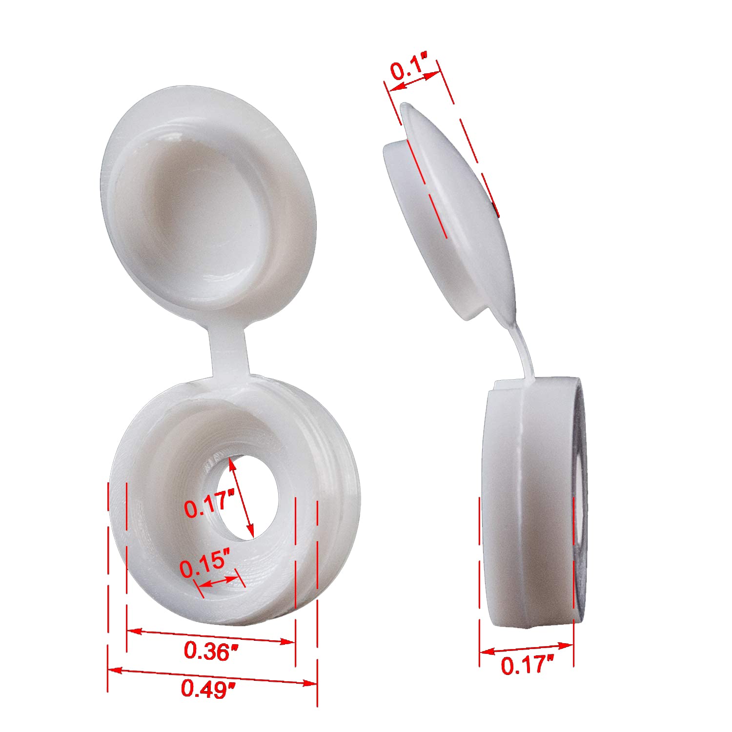 White Hinged Plastic Screw Cap - Furniture Hardware Screws recensione e prezzo