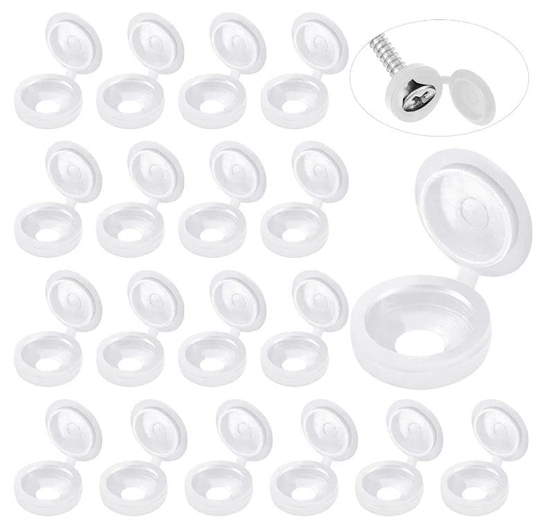 White Hinged Plastic Screw Cap - Furniture Hardware Screws recensione e prezzo