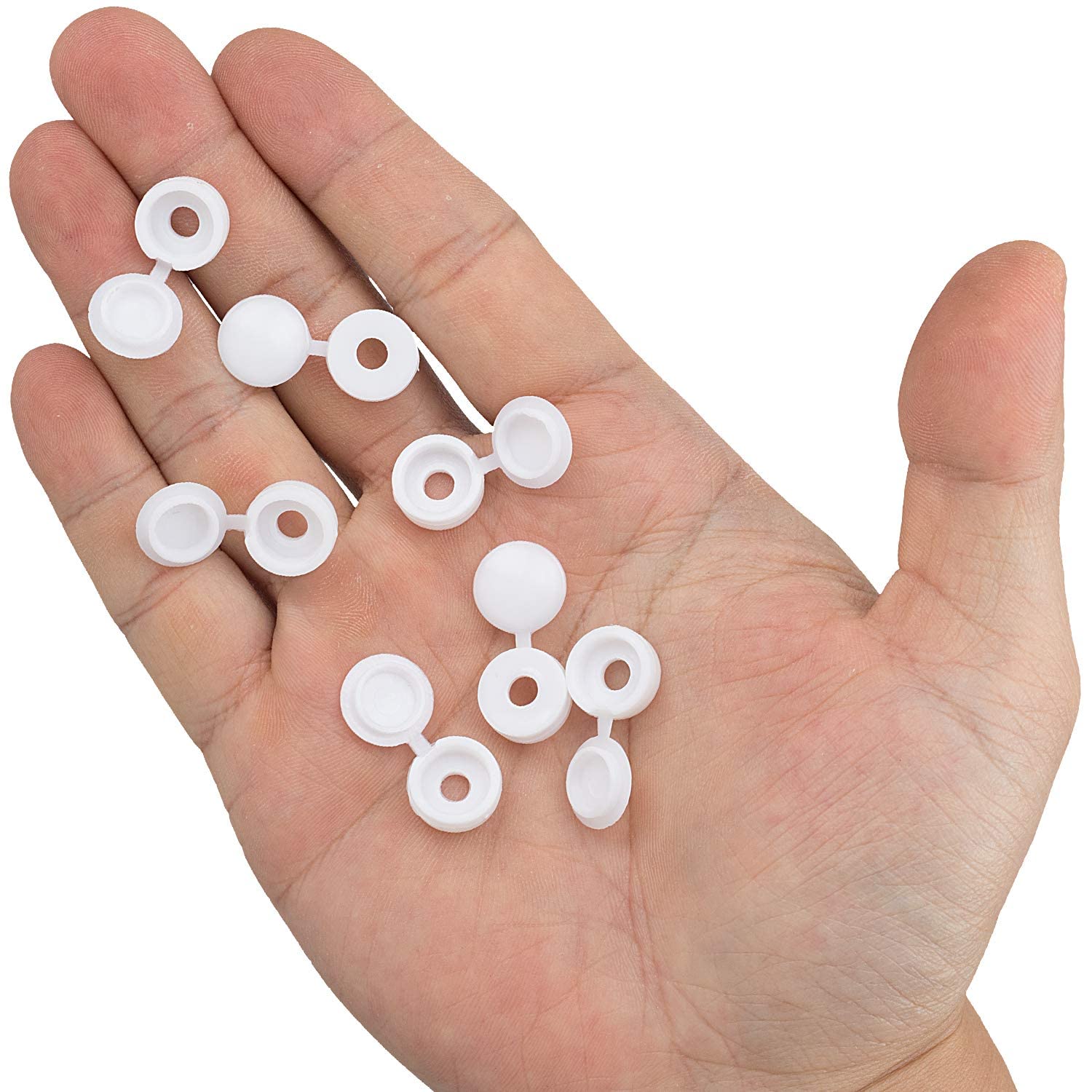 White Hinged Plastic Screw Cap - Furniture Hardware Screws recensione e prezzo