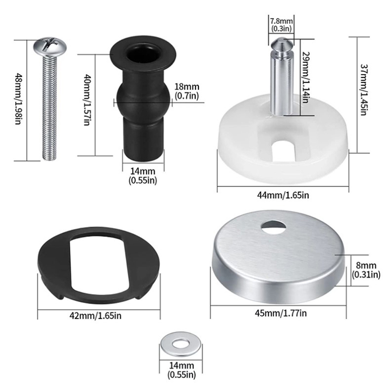 2Pcs Toilet Seat Top Fix Hinge - Furniture Screw Type recensione e prezzo