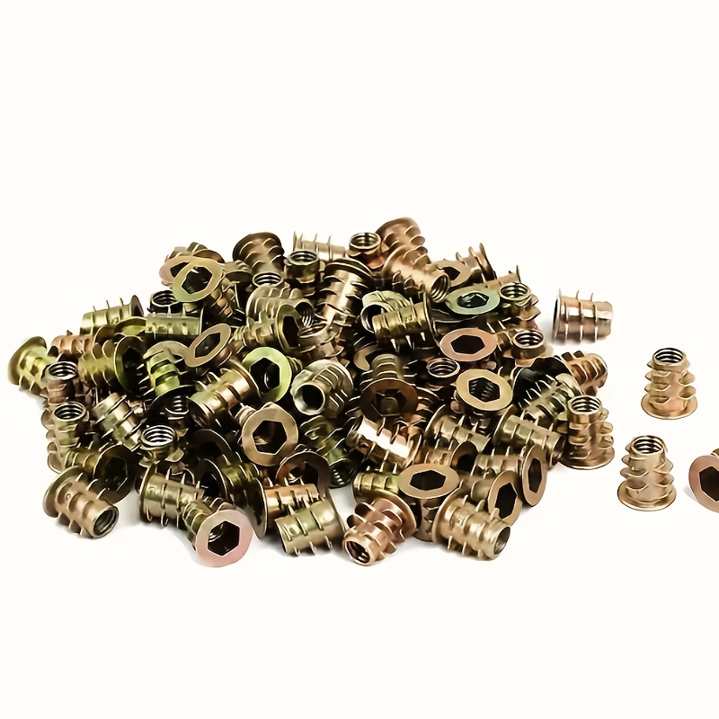 100Pcs Galvanized Alloy Thread - Furniture Hardware Threaded Inserts recensione e prezzo