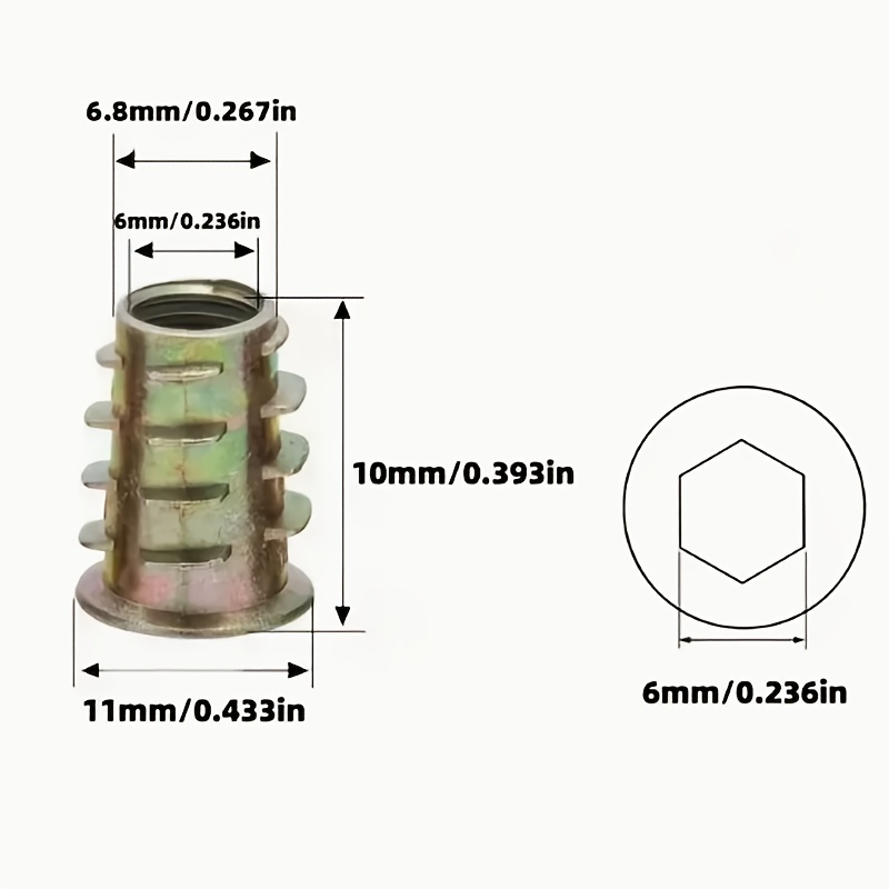 100Pcs Galvanized Alloy Thread - Furniture Hardware Threaded Inserts recensione e prezzo