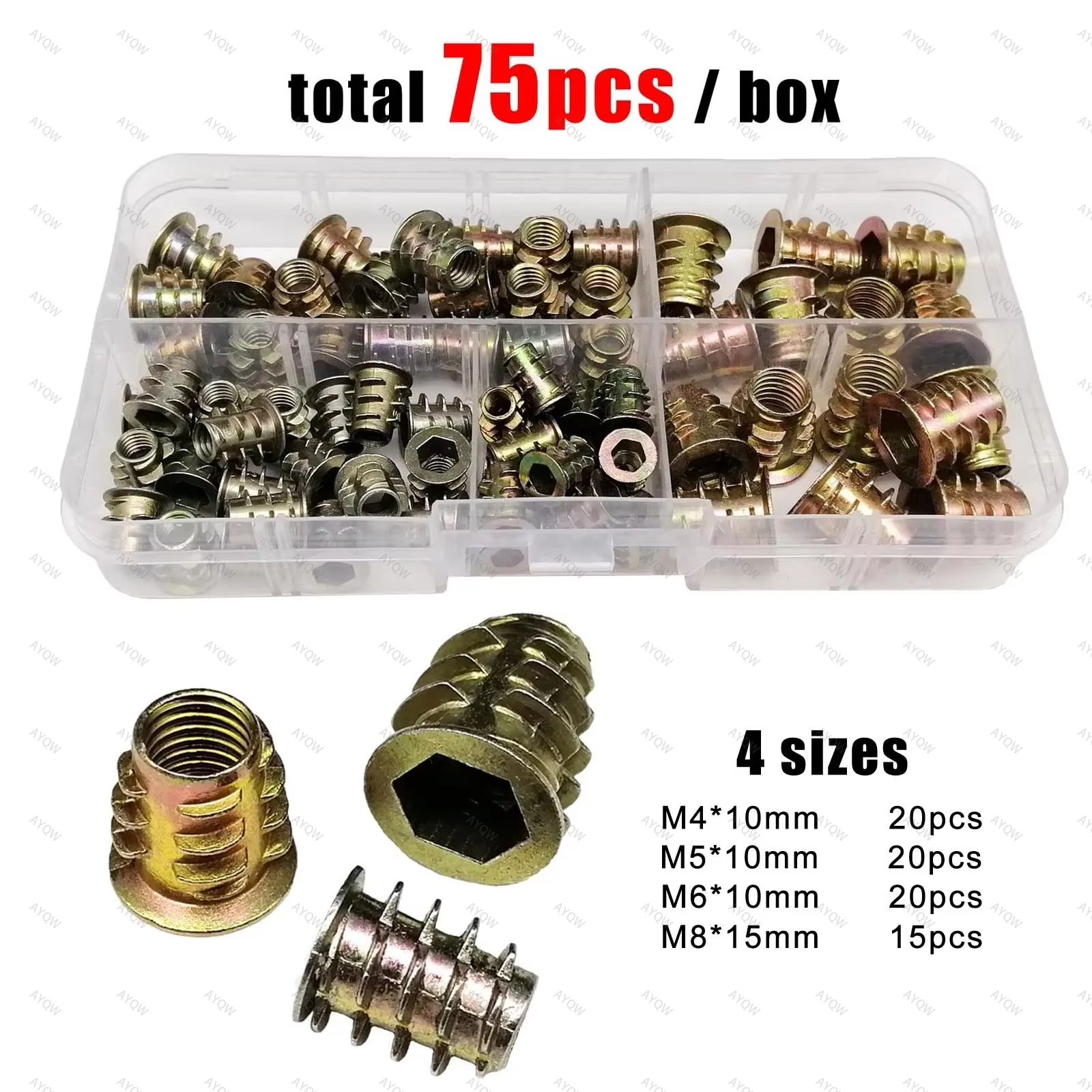 75-Piece M4M5M6M8 Threaded Ins - Furniture Hardware Threaded Inserts recensione e prezzo